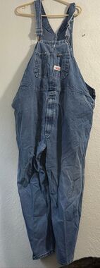 Round House Brand Blue Denim Bib Overalls Unisex Workwear 54x30 jeans